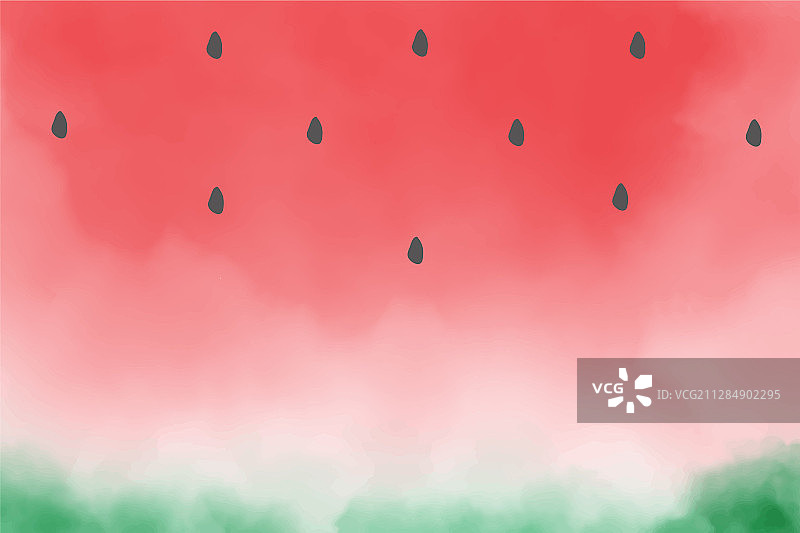 水彩红色西瓜切片，夏季图片素材