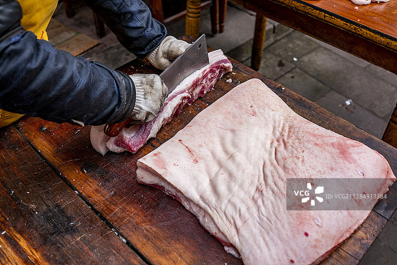 四川省雅安上里古镇的坨坨肉图片素材
