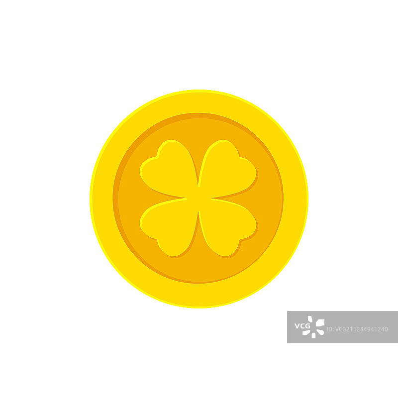 金色四叶草硬币图片素材