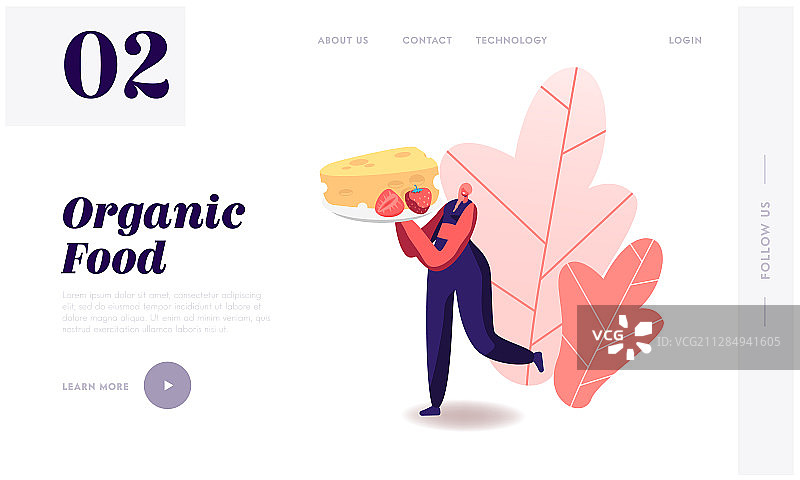 女性托盘的酮饮食网站着陆页图片素材