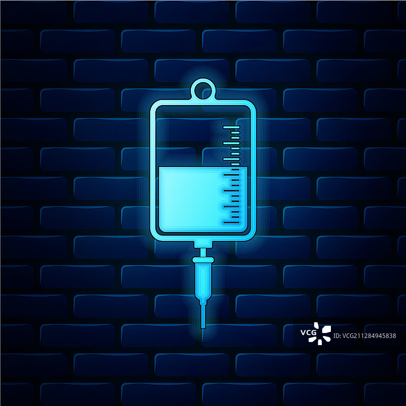 发光霓虹灯输液袋图标图片素材