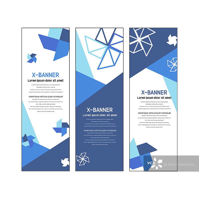 蓝色风车X展架矢量模板图片素材