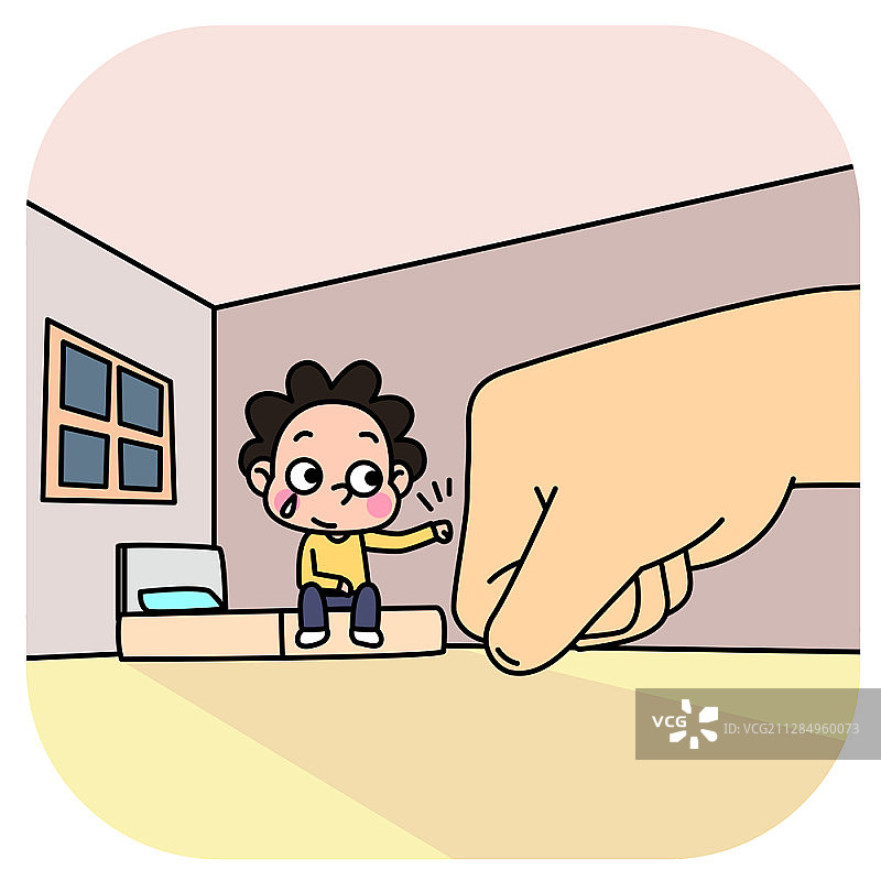 坐在床上与大手击拳的男人矢量图图片素材