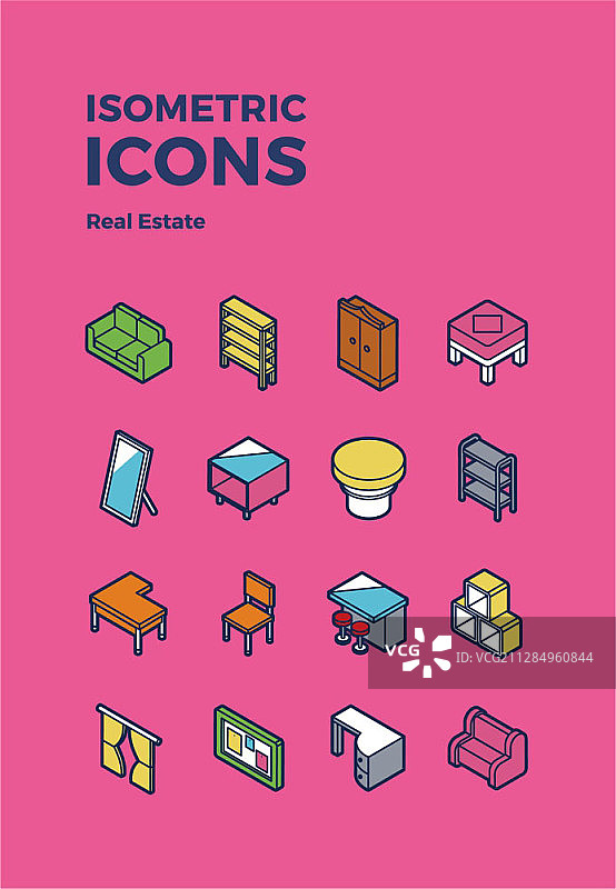 2.5D风格家具图标图片素材