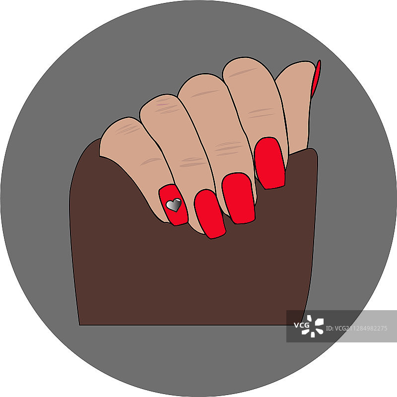 扁平风格的美甲图标集图片素材