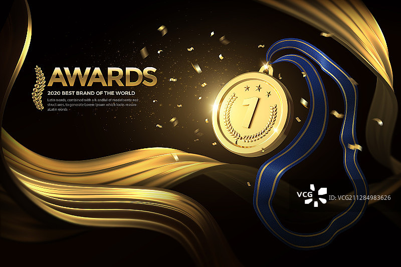 奖杯、获胜或奖励019的3D渲染图片素材