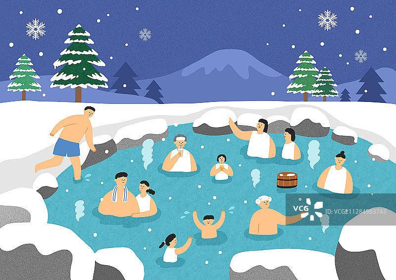 城市冬季人物插画图片素材