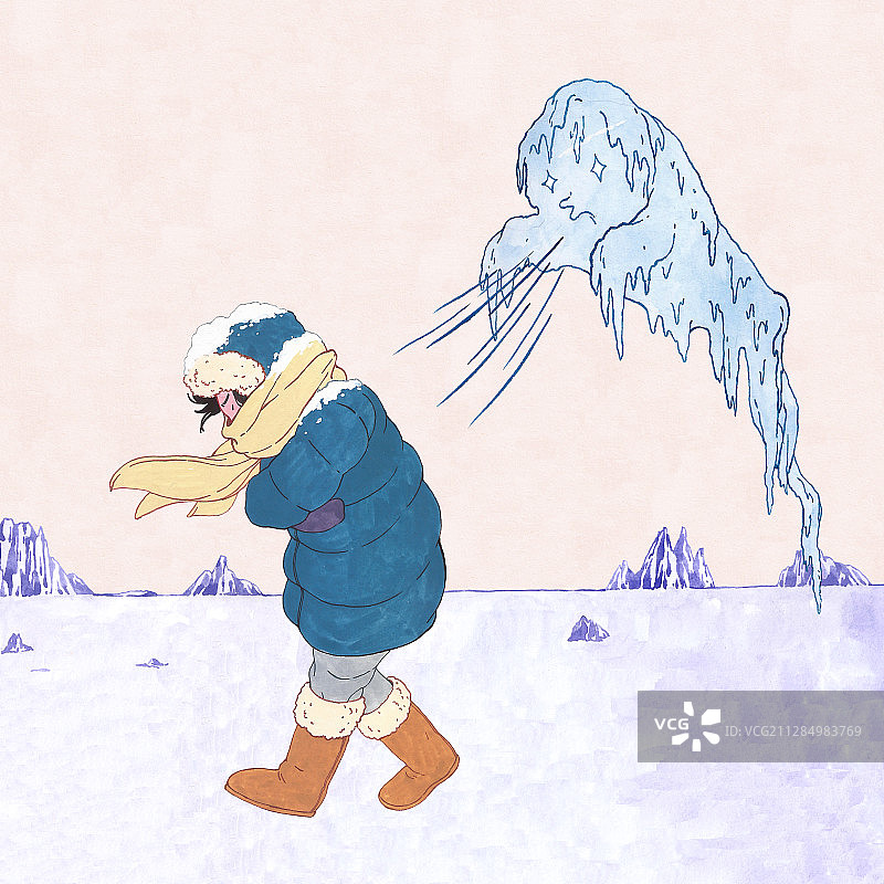 冬季保暖或抗寒概念插画006图片素材
