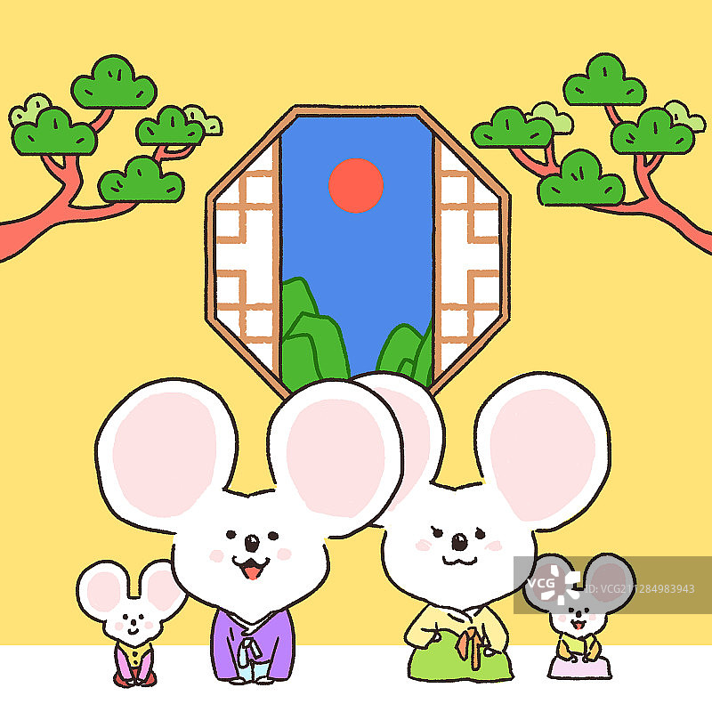 2020鼠年新年贺卡设计图片素材