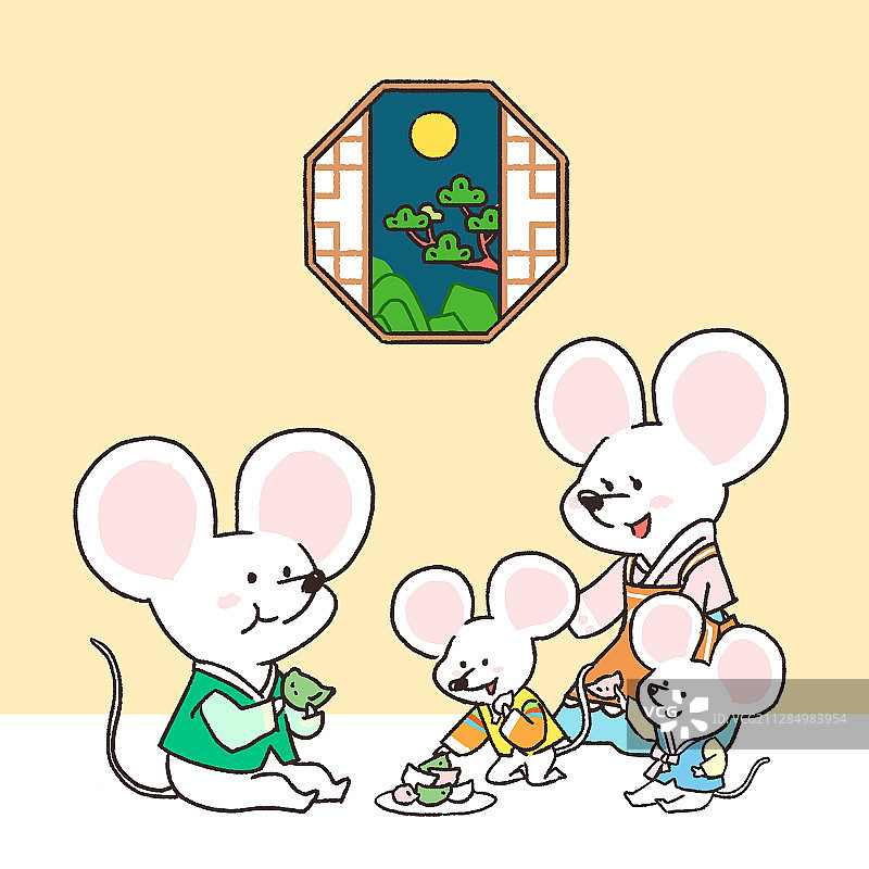 2020鼠年贺卡设计图片素材