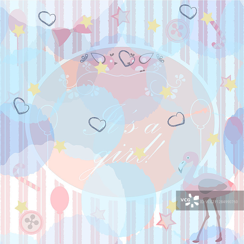 这是一个女孩公告派对系列图片素材