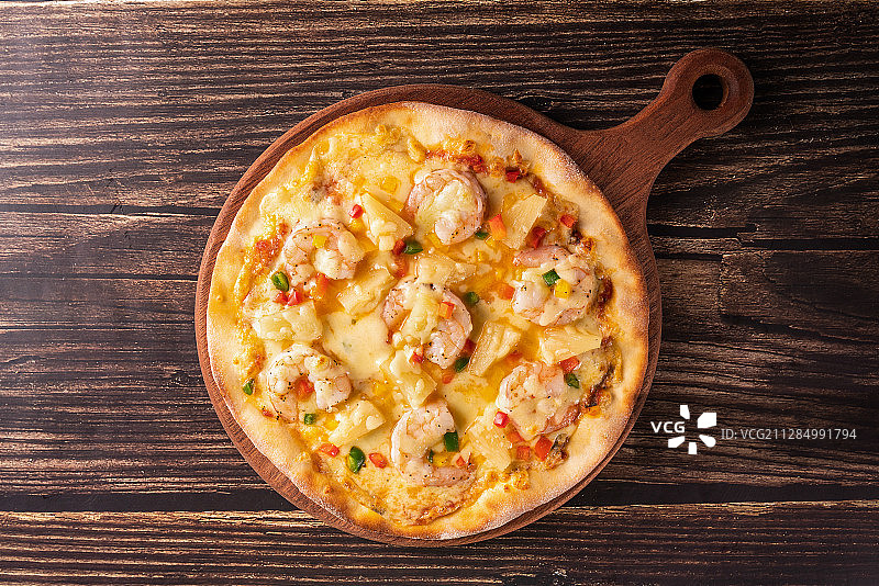 夏威夷鲜虾披萨图片素材