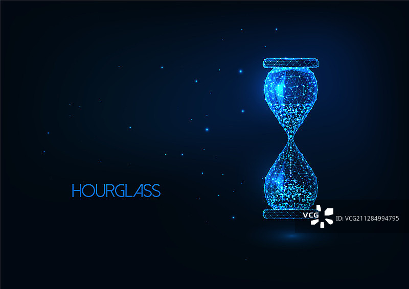 未来感发光低多边形沙漏图片素材