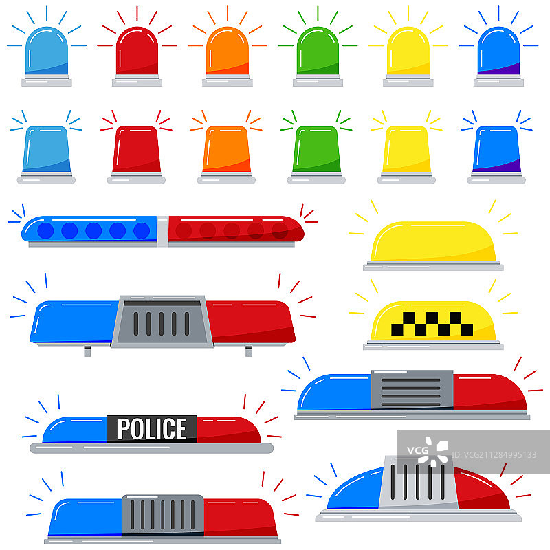 白色背景上的闪光警笛图标图片素材