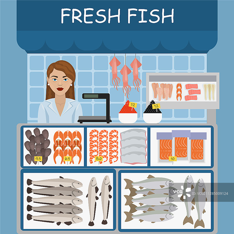 鱼市新鲜生鱼图片素材