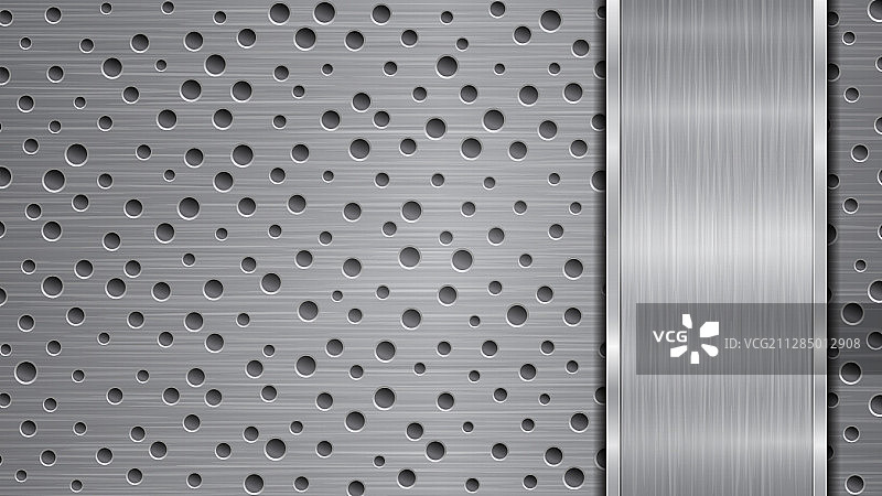 带孔和抛光板的金属背景图片素材
