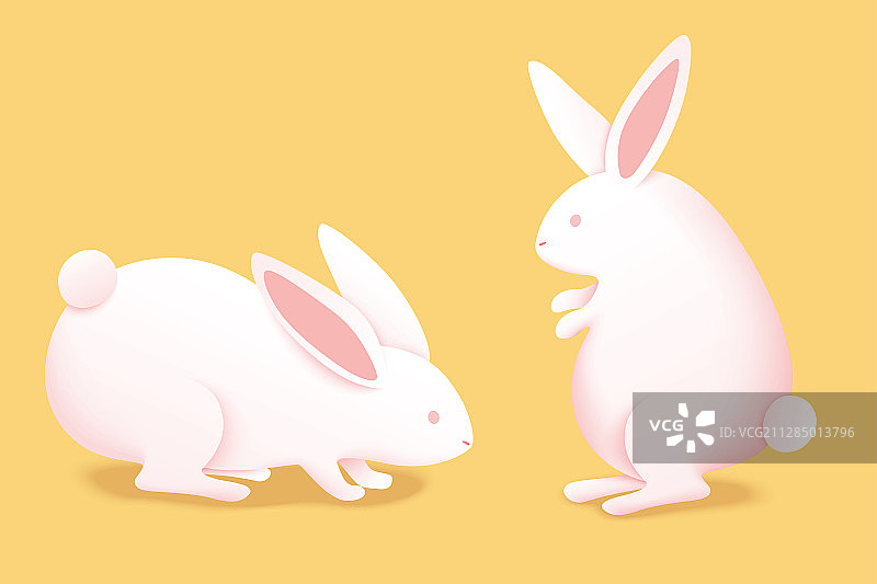 可爱中秋节兔子素材图片素材