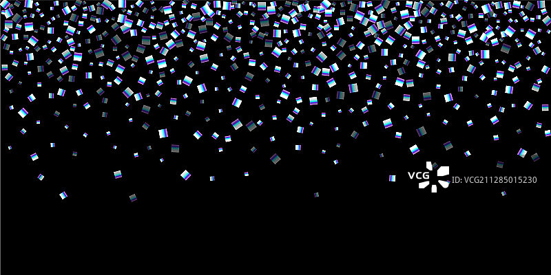 彩虹般闪亮的长方形五彩纸屑图片素材