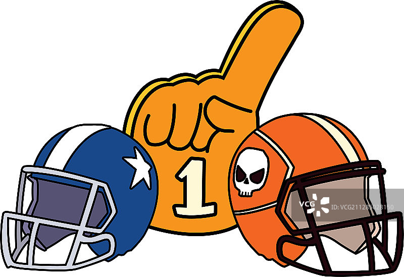 白色背景上的美式橄榄球头盔和手套图片素材