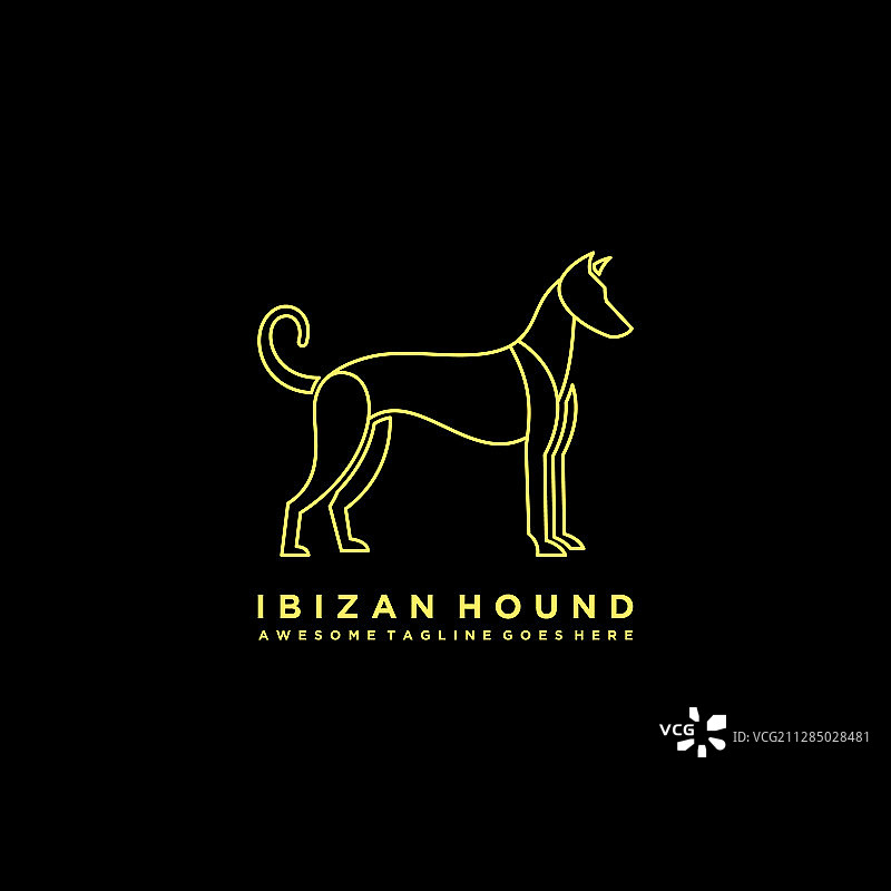 猎犬线条艺术标志图片素材