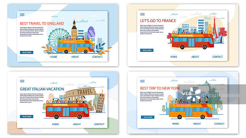 欧美旅游扁平网页banner图片素材