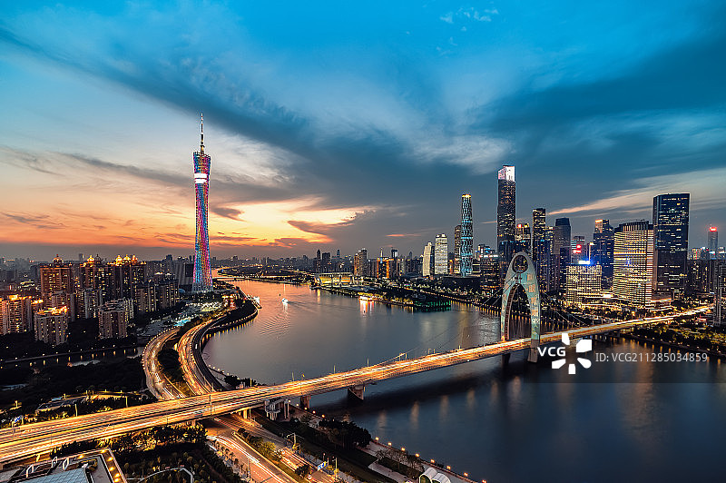 广州日落图片素材