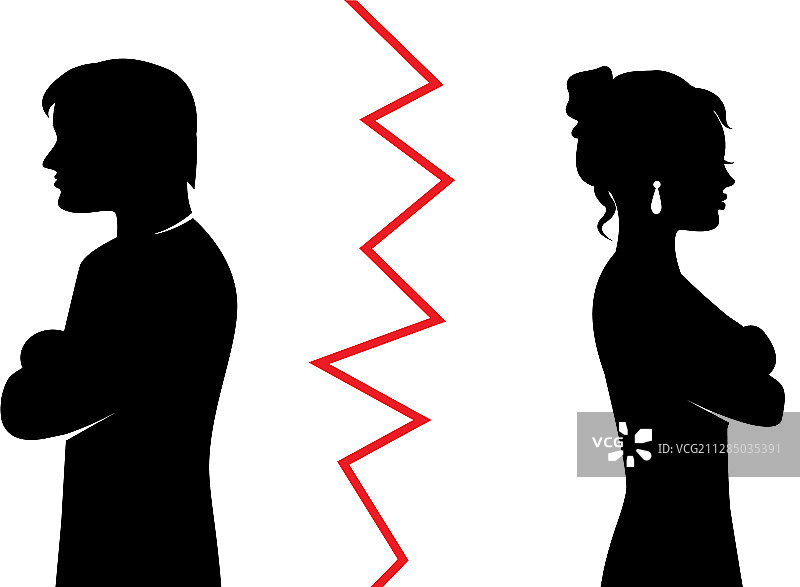 情侣争吵后转身离开图片素材