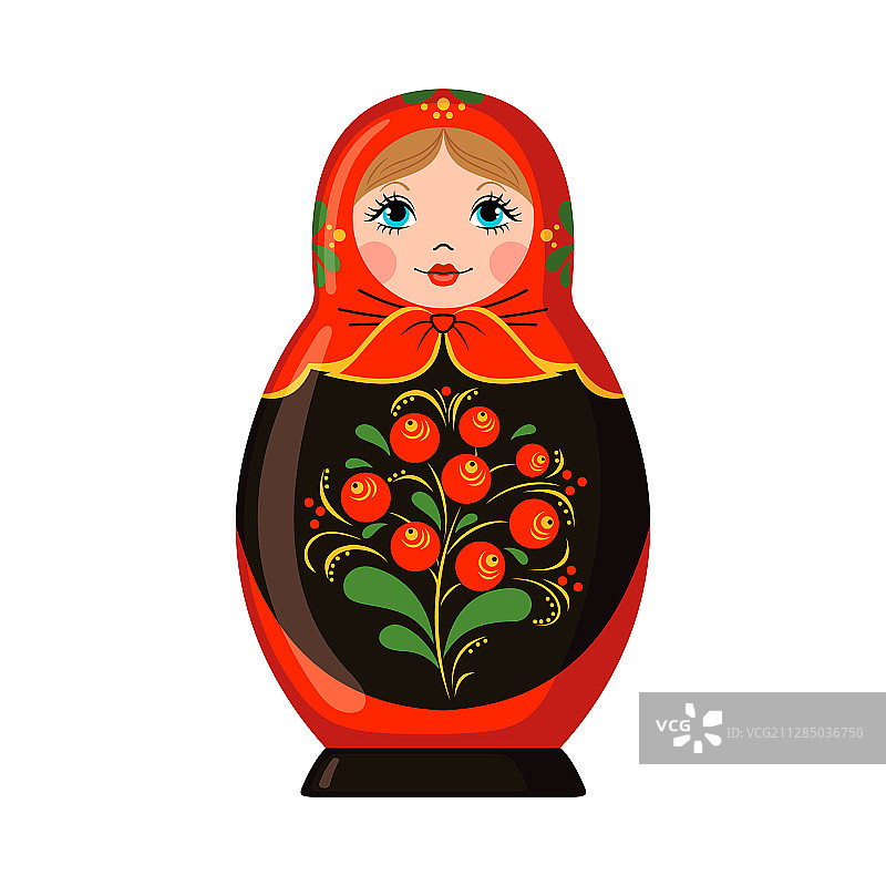扁平风格的俄罗斯套娃图标图片素材