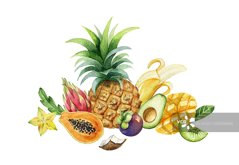 水彩手绘异域风情套装图片素材