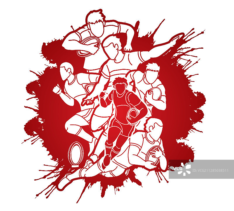 橄榄球运动员卡通运动图片素材