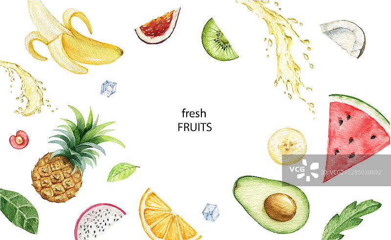 水彩手绘异域风情卡片图片素材