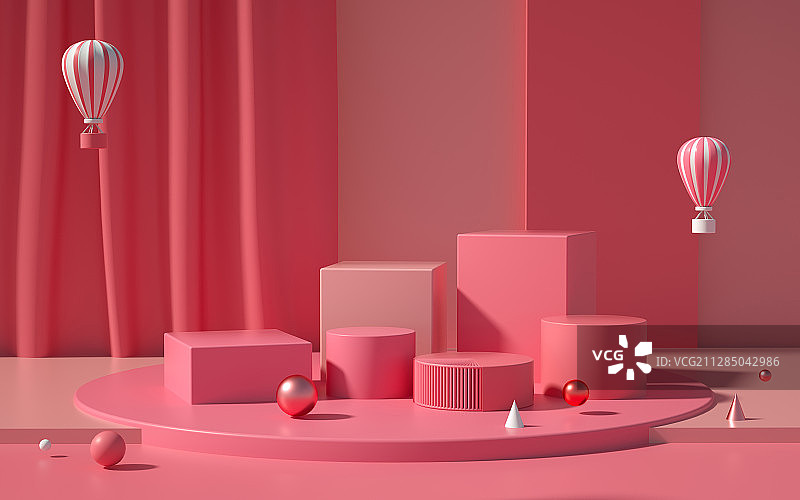 3D渲染模拟场景产品展台创意图图片素材