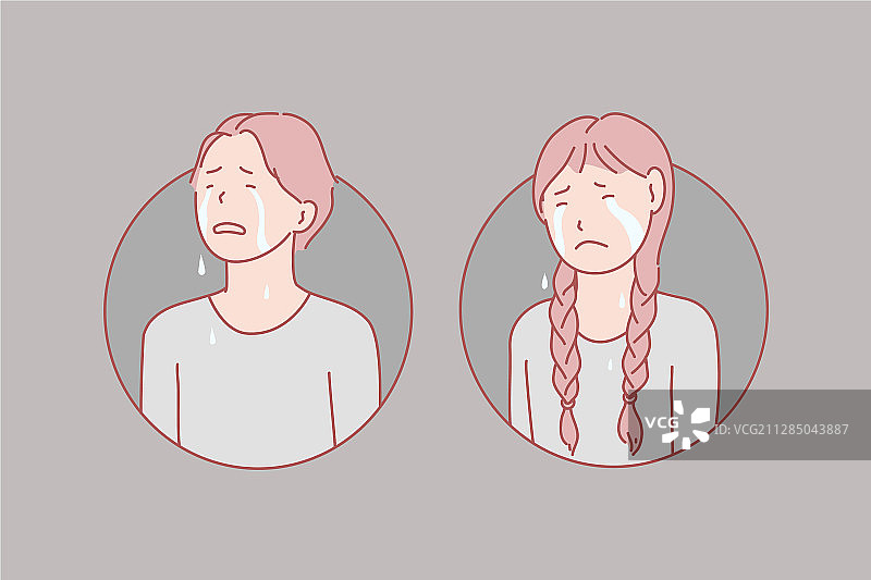 哭泣的孩子压力泪水概念图片素材