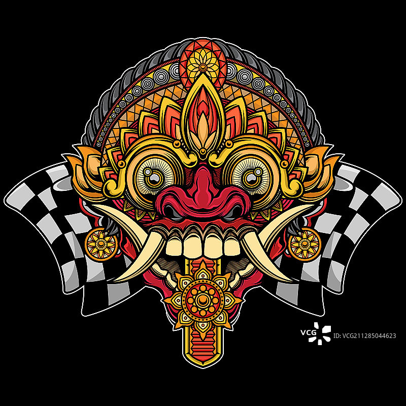 巴厘岛Rangda面具设计图片素材