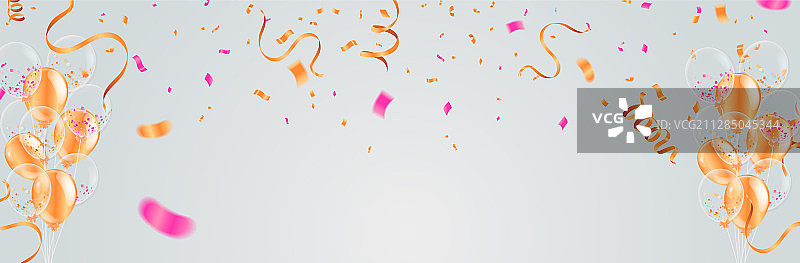 气球、五彩纸屑和彩带庆典图片素材