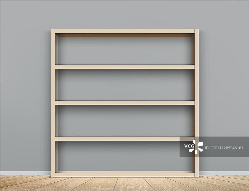 房间里的木制空书架图片素材