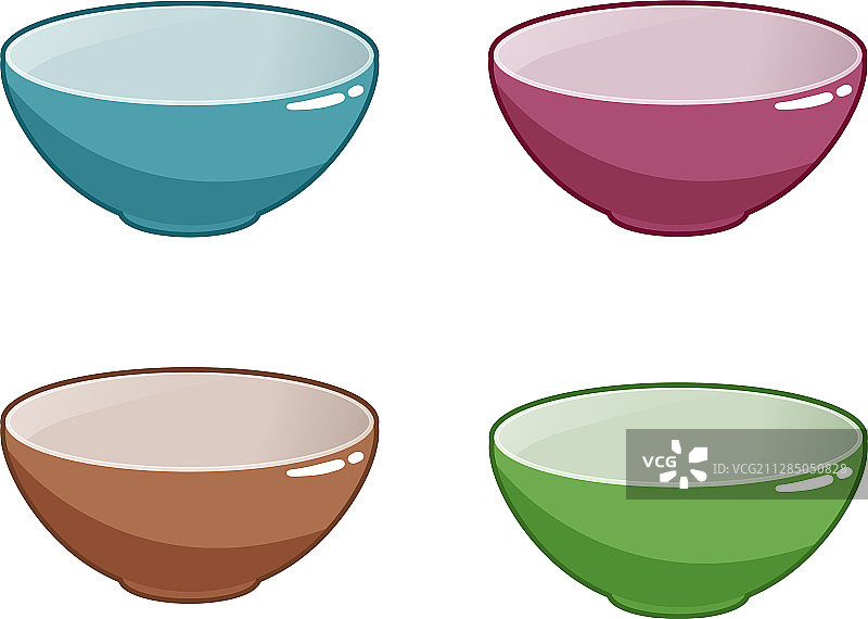 不同颜色的空碗图片素材