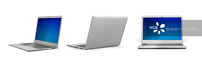 不同样式的灰色笔记本电脑图片素材