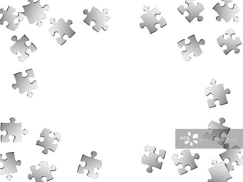 抽象谜题拼图金属银色图片素材