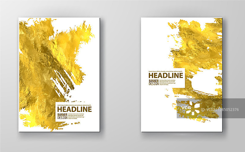 白色和金色设计模板套装图片素材