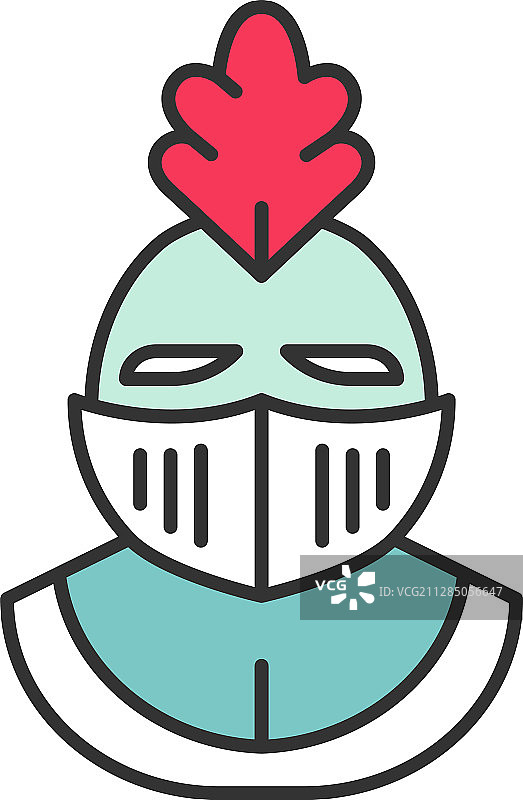 骑士头盔彩色图标图片素材