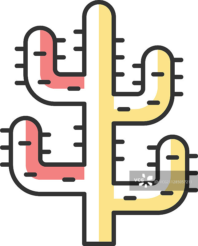 巨人柱仙人掌彩色图标图片素材