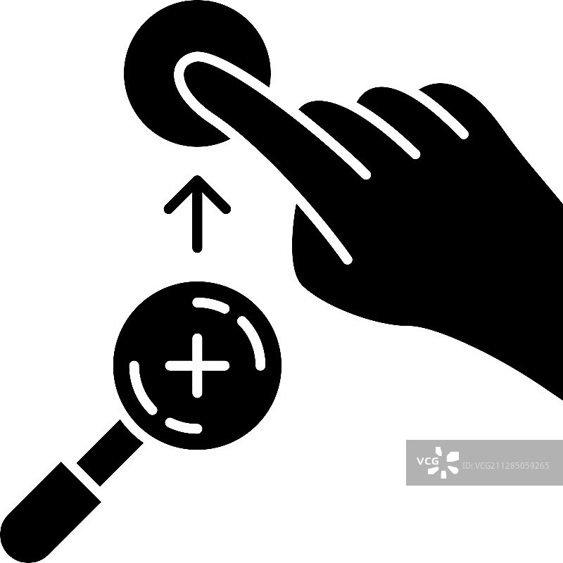 放大竖版手势标志字形图标图片素材