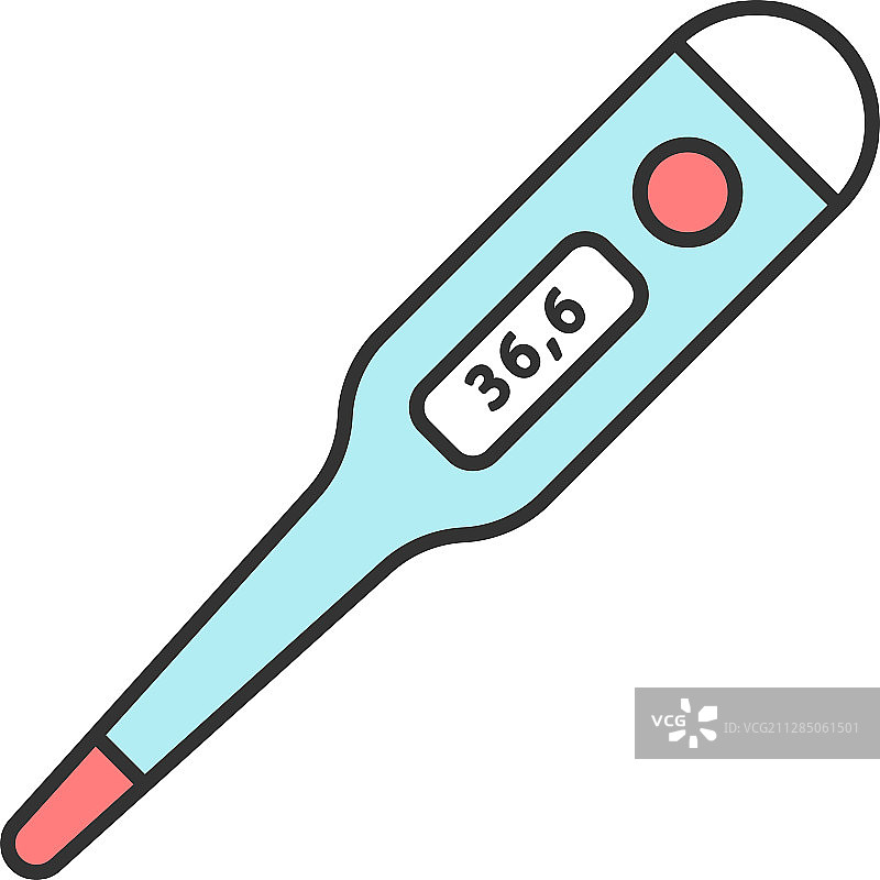 腋下数字体温计彩色图标图片素材