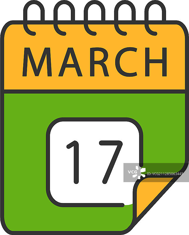 3月17日彩色图标图片素材