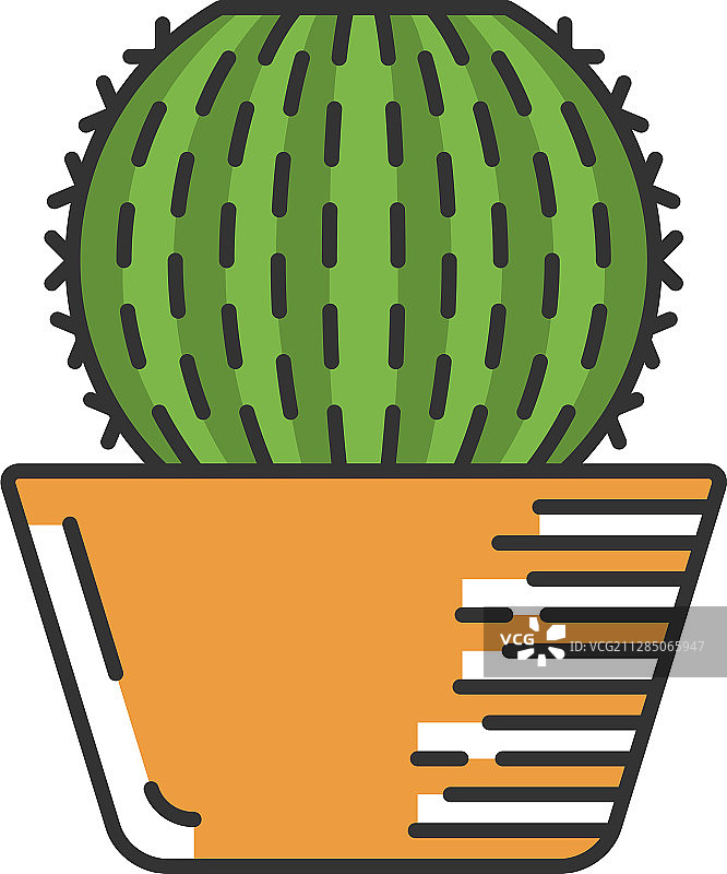 盆栽桶形仙人掌图标图片素材