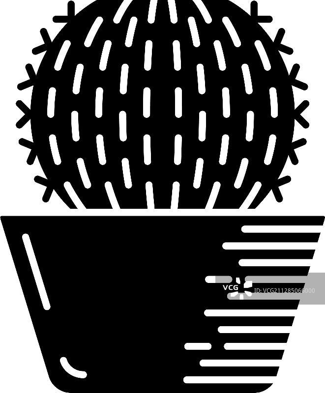 盆栽桶形仙人掌图案标志图片素材