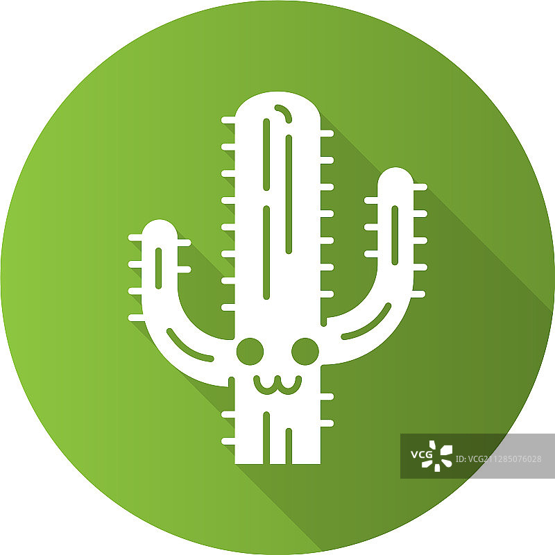平面的巨人柱仙人掌长阴影标志符号图片素材