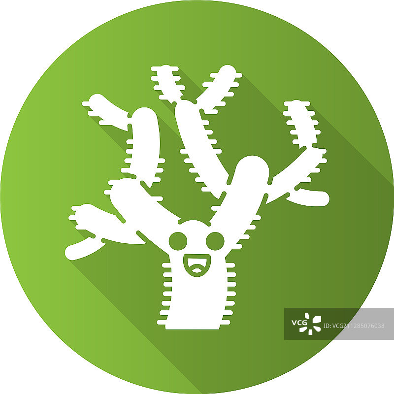 泰迪熊仙人掌扁平风长阴影设计图片素材