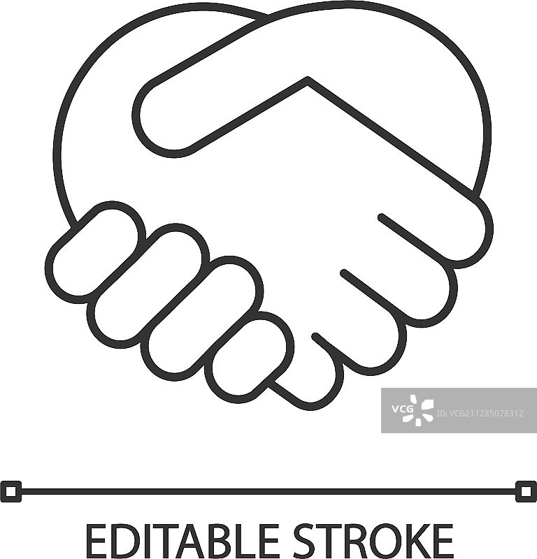 握手手势线性图标图片素材